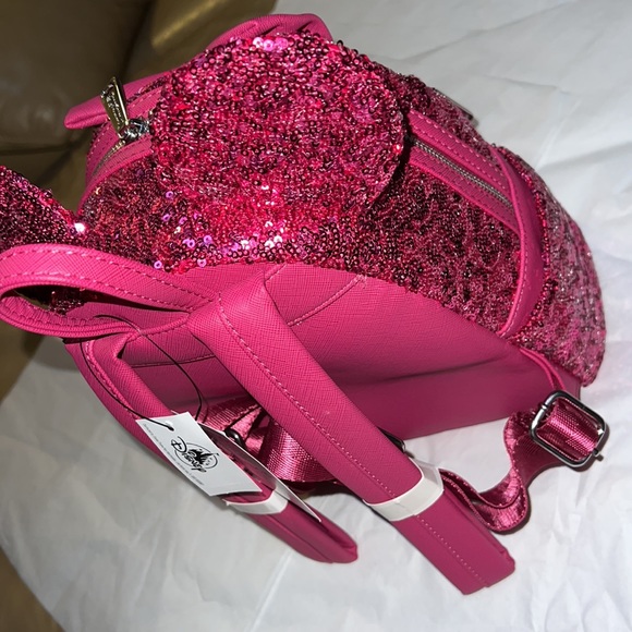 Minnie Mouse Sequin Loungefly Mini Backpack – Magenta - Picture 8 of 14